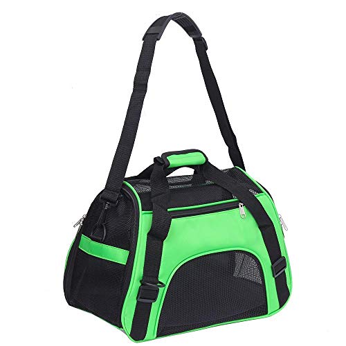 Gulunmun Durable Pet Carrier für Hunde/Katzen Atmungsaktiver Hunderucksack für ausgehende/Reisende tragbare Pet Carrier für kleine/mittlere Hunde-Grün L von Gulunmun