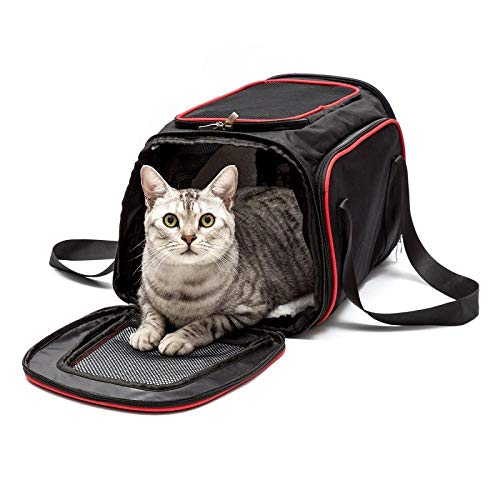 Gulunmun Erweiterbar Katzentransportbox Haustiertransportbox für Welpen Katzen Soft Sided Crate Airline Kennel Auto Reisetasche Multifunktions-wie, Bild, 46cmX28cmX28cm von Gulunmun