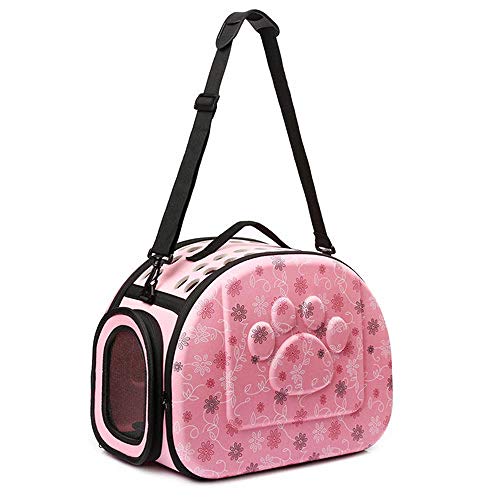 Gulunmun Faltbare Pet Dog Carrier Airline Outdoor Travel Welpen Umhängetasche für Small Dog-pink, 41x28x30cm, von Gulunmun