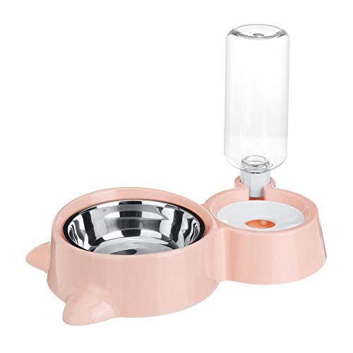 Gulunmun Fressnäpfe Für Hunde Fressnäpfe Für Katzen Automatische Pet Food Feeder Trinkwasser Brunnen Für Katzen Hunde 500Ml Large Capacity Pet Wassertrinker Katzen Hunde Futternäpfe @ Pink von Gulunmun