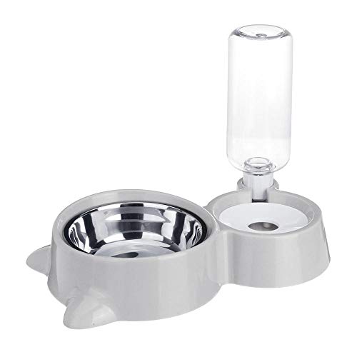 Gulunmun Fressnäpfe Für Hunde Fressnäpfe Für Katzen Automatische Pet Food Feeder Trinkwasserbrunnen Für Katzen Hunde 500Ml Large Capacity Pet Wassertrinker Katzen Hunde Futternäpfe @ Grey von Gulunmun