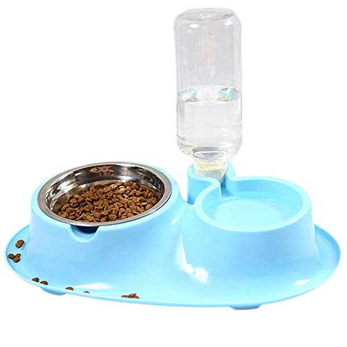 Gulunmun Fressnäpfe Für Hunde Fressnäpfe Für Katzen Automatischer Trinker Double Bowl Pet Langsames Essen Double Bowl rutschfeste Futterschale Mit Wasserflasche @ A1 von Gulunmun