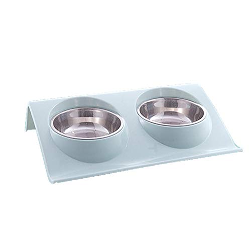 Gulunmun Fressnäpfe Für Hunde Fressnäpfe Für Katzen Dual Use Pet Bowl Lebensmittelklasse Kunststoff Edelstahl Edelstahl Pet Kitten Double Bowl Pot Katzenfutter @ Blau von Gulunmun