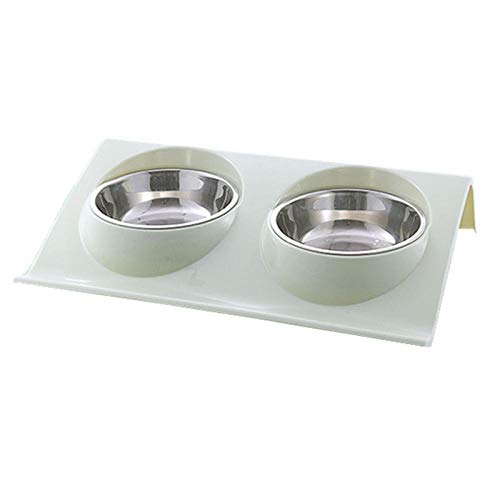 Gulunmun Fressnäpfe Für Hunde Fressnäpfe Für Katzen Dual Use Pet Bowl Lebensmittelklasse Kunststoff Edelstahl Edelstahl Pet Kitten Double Bowl Pot Katzenfutter @ Green von Gulunmun