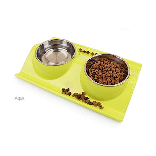 Gulunmun Fressnäpfe Für Hunde Fressnäpfe Für Katzen Hund Katze Bowl Pet Feeder Edelstahl Double Bowl Dispenser Katzenfutter Wassernapf Feeder Utensilien Tool Puppy Bowl Pet Supplies @ Yellow von Gulunmun