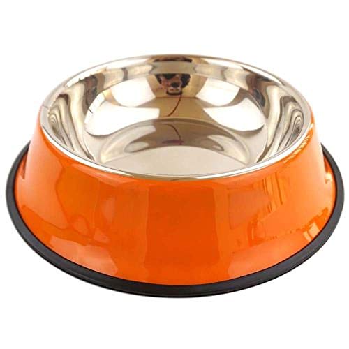 Gulunmun Fressnäpfe Für Hunde Fressnäpfe Für Katzen Pet Bowl Edelstahl rutschfeste Hund Katze Welpen Futternäpfe Spülmaschinenfest Outdoor Home @ Orange von Gulunmun