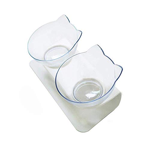 Gulunmun Fressnäpfe Für Hunde Fressnäpfe Für Katzen Pet Cats Transparent Bowl Mit Halter Anti-Rutsch-Katzenfutter Dish Pet Feeder Wasserschale Perfekt Für Katzen Und Kleine Hunde Supplies @ Double von Gulunmun