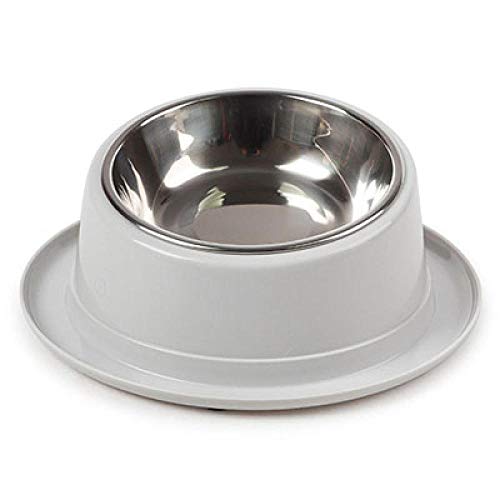 Gulunmun Fressnäpfe Für Hunde Fressnäpfe Für Katzen Raised Cat Food Bowl Gekippte Pet Single Bowl 15 Grad Schräg Edelstahl Schüssel Für Hunde Und Katzen Puppy Dish @ Grey von Gulunmun