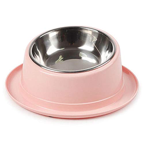 Gulunmun Fressnäpfe Für Hunde Fressnäpfe Für Katzen Raised Cat Food Bowl Gekippte Pet Single Bowl 15 Grad Schräg Edelstahl Schüssel Für Hunde Und Katzen Puppy Dish @ Pink von Gulunmun