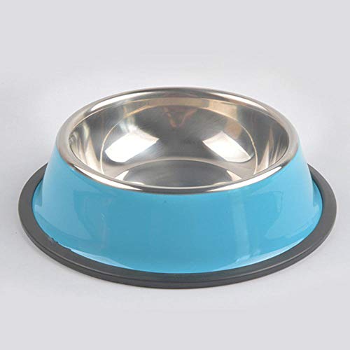 Gulunmun Fressnäpfe Für Hunde Fressnäpfe Für Katzen Reine Farbe Hundefutter Schalen Für Hunde Edelstahl Pet Feeder Schalen Trinkwasser Dog Dish Feeder Produkte Puppy Cat Supplies @ Blue, S von Gulunmun