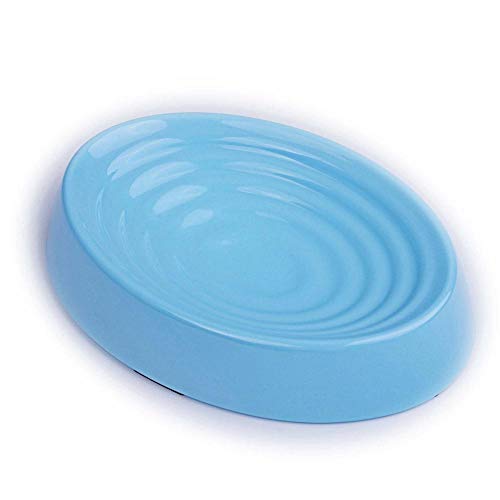 Gulunmun Fressnäpfe Für Hunde Fressnäpfe Für Katzen Shallow Wide Mouth Flat Cat Bowl Für Whisker Relief Oval Pattern Hellblau @ Sky, Blau, von Gulunmun