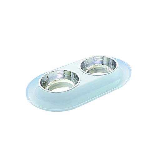 Gulunmun Fressnäpfe Für Hunde Fressnäpfe Für Katzen Zubehör Fütterungsgeschirr Futter Wasser Feeder Hund Edelstahl Anti Crawling Container Doppel Pet Bowl Outdoor Cat Portable @ Blue von Gulunmun