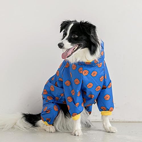 Gulunmun Haustier Hund Regen Mantel Kleidung Welpen Casual Katze Regenmantel wasserdichte Jacke Outdoor Regenbekleidung Haube Bekleidung Overall Haustier Liefert,Blau,4XL von Gulunmun