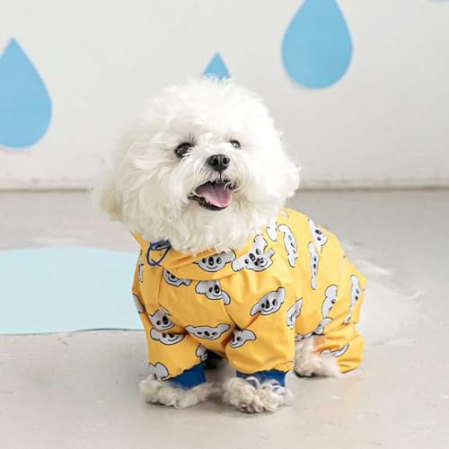 Gulunmun Haustier Hund Regen Mantel Kleidung Welpen Casual Katze Regenmantel wasserdichte Jacke Outdoor Regenbekleidung Haube Bekleidung Overall Haustier Liefert,Gelb,S von Gulunmun