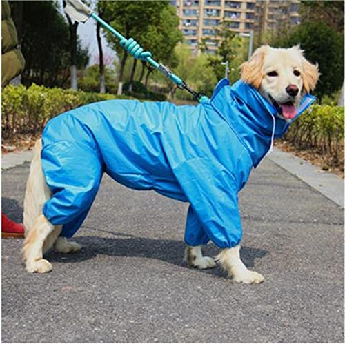 Gulunmun Haustier Hund Regenmantel Outdoor wasserdichte Kleidung Mit Kapuze Overall Overalls Für Kleine Große Hunde Regen Mantel Bulldogge Labrador,Blau,14 von Gulunmun