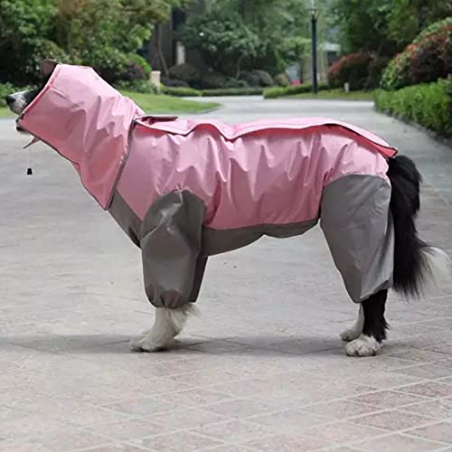 Gulunmun Haustier Hund Regenmantel Outdoor wasserdichte Kleidung Mit Kapuze Overall Overalls Für Kleine Große Hunde Regen Mantel Bulldogge Labrador,Rosa,20 von Gulunmun