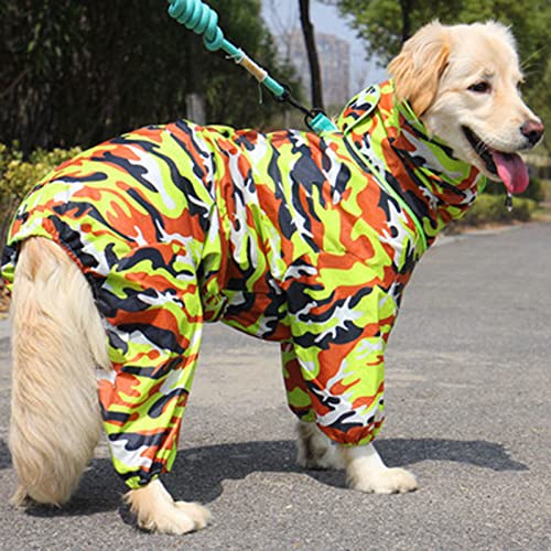 Gulunmun Haustier Hund Regenmantel Outdoor wasserdichte Kleidung Mit Kapuze Overall Overalls Für Kleine Große Hunde Regen Mantel Bulldogge Labrador,Tarnung,20 von Gulunmun