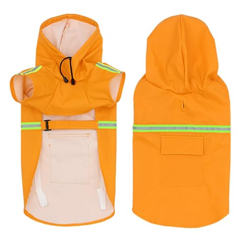 Gulunmun Haustier Hund Regenmantel Wasserdicht Große Hunde Kleidung Outdoor Mantel Regen Jacke Reflektierende Golden Retriever Labrador Husky Großer Poncho,1,L von Gulunmun