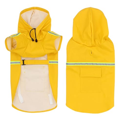 Gulunmun Haustier Hund Regenmantel Wasserdicht Große Hunde Kleidung Outdoor Mantel Regen Jacke Reflektierende Golden Retriever Labrador Husky Großer Poncho,3,L von Gulunmun