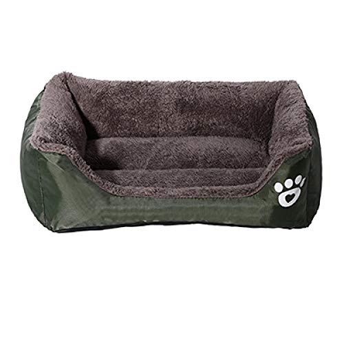 Gulunmun Haustier Hundebett Erwärmung Hund Katze Haus weiches Material Nest Hundekörbe Herbst und Winter warme Zwinger für Katze Puppy-Army_Green_M von Gulunmun