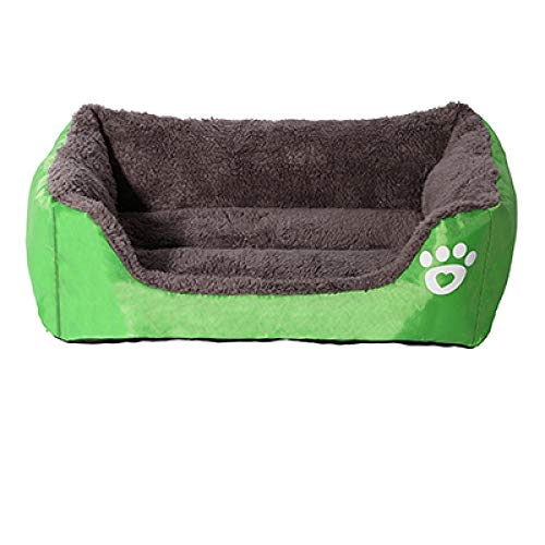 Gulunmun Haustier Hundebett Erwärmung Hund Katze Haus weiches Material Nest Hundekörbe Herbst und Winter warme Zwinger für Katze Puppy-Green_M von Gulunmun