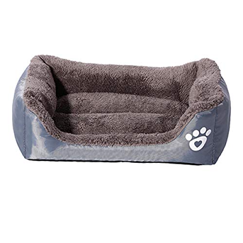 Gulunmun Haustier Hundebett Erwärmung Hund Katze Haus weiches Material Nest Hundekörbe Herbst und Winter warme Zwinger für Katze Puppy-Grey_S von Gulunmun