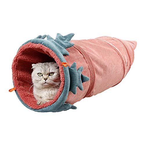 Gulunmun Haustier Katze Warm Tunnel Haus Katze Übung Verstecken Tunnel Haustier Zusammenklappbares Spiel Spielzeug Indoor Outdoor Tube Kitty Winter Warm House-Red__ von Gulunmun