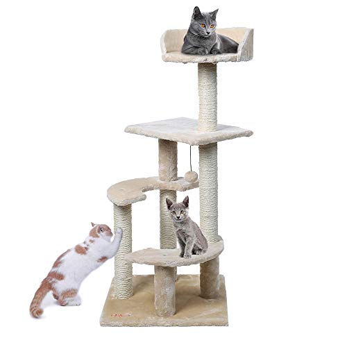 Gulunmun Haustier Kratzbaum grau Katze s Baum Katze s Klettergerüst Universal Haustier Spielen Möbel Tiere Spielzeug Haus Bett Katze Geschenk-WJ0209-M_XL_ von Gulunmun