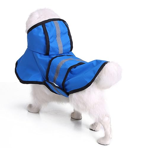 Gulunmun Haustier-Regenmantel,Hundekleidung,Reflektierend,Wasserdicht,Poncho,Hundekleidung,Corgi,Teddy,Bulldogge,Große Hunde-Haustierbekleidung,Blau,XS von Gulunmun