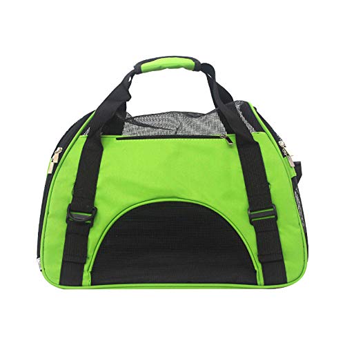 Gulunmun Haustierhunde Katze Umhängetasche Reisekatze Hundetragetasche Tragetasche für Haustiere Weiche kleine atmungsaktive kleine Haustierhandtasche Katzenrucksack S/M/L-Grün, L34xB19xH27cm von Gulunmun