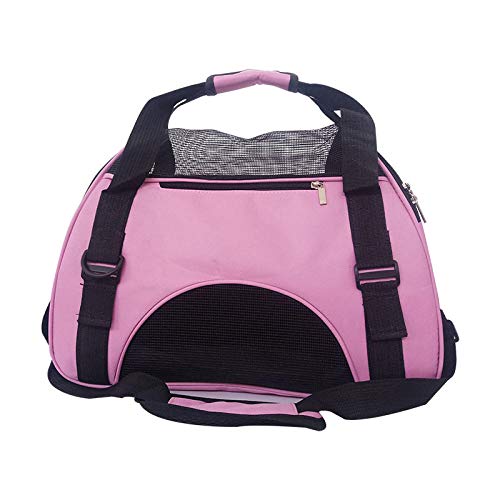 Gulunmun Haustierhunde Katze Umhängetasche Reisekatze Hundetragetasche Tragetasche für Haustiere Weiche kleine atmungsaktive kleine Haustierhandtasche Katzenrucksack S/M/L-Pink, L50xB23xH30cm von Gulunmun