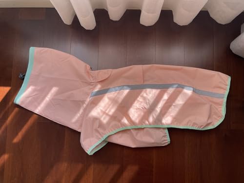 Gulunmun Haustierzubehör Hundekleidung Regenmantel Hund Wasserdichter Hundemantel Jacke Mit Reflektierendem Sicherheitsstreifen Poncho Wasserdichter Regenmantel,Rosa,M von Gulunmun