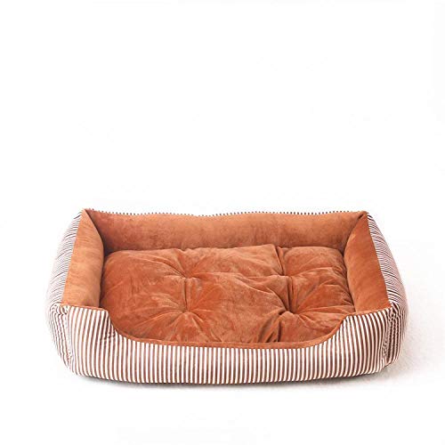 Gulunmun Heimtierbedarf Großes Hundebett Schlafcouch Striped Abnehmbarer Hund Katze Matratze Katzen Sofa Zwinger Bettwäsche Pads-5_60x45x15cm von Gulunmun