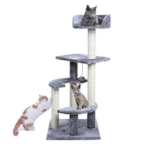 Gulunmun Holz Klettern Baum Katze springen Spielzeug Spaß Kratzbäume Solid Cats Klettergerüst Heimtierbedarf Products-WJ0209Gray_M_ von Gulunmun