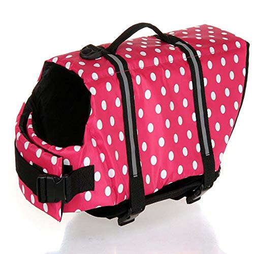 Gulunmun Hund Badeanzug Pet Safety Badeanzug Sommer Hund Schwimmweste Schwimmweste Pet Safety Vest Hund Schwimmanzug-pink Punkt S. von Gulunmun