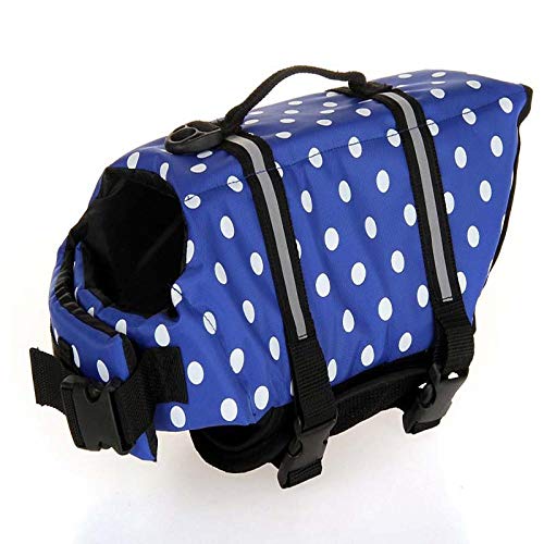 Gulunmun Hund Badebekleidung Pet Safety Badeanzug Sommer Hund Schwimmweste Schwimmweste Pet Safety Vest Hund Schwimmanzug-Blue dot XL von Gulunmun