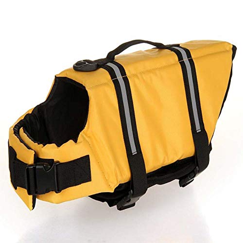 Gulunmun Hund Badebekleidung Pet Safety Badeanzug Sommer Hund Schwimmweste Schwimmweste Pet Safety Vest Hund Schwimmanzug-Gelb L. von Gulunmun