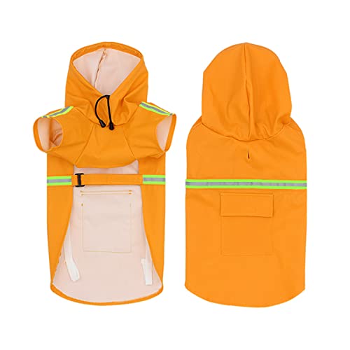 Gulunmun Hunde-Regenmäntel,Haustier-Poncho,Reflektierender Regenmantel,wasserdichte Jacke Für Kleine,Mittelgroße Und Große Hunde,Outdoor-Welpenkleidung,Orange,XXL von Gulunmun