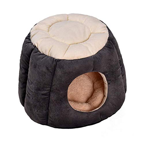 Gulunmun Hundebett Katzenhaus Hundezwinger Matte Weichfaser Haustier Hund Welpe Warmes Weichbett Haus Produkt Für Hundebett Katzenhöhle Haus-Dark_Gray_S von Gulunmun