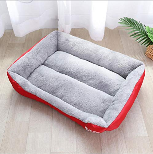 Gulunmun Hundebetten für kleine mittelgroße Zwinger Dinge für Hunde Kissen Zubehör Katzensofa Bett Haustier Produkte Fleece warmes Kissen Flauschige Matte-Red_S von Gulunmun