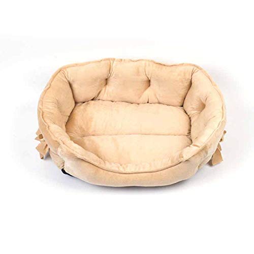 Gulunmun Hundehaus Square Nest Herbst Winter Katze Matratze für kleine mittelgroße Hunde Warme Fleece Hundehütte Welpenmatte Pet-Khaki_L_58x40cm von Gulunmun