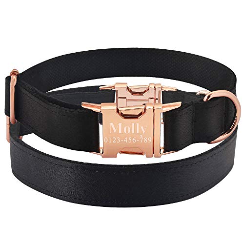 Gulunmun Kleine Mittel Große Hundehalsbänder Benutzerdefinierte Gravur Name Hundehalsbänder Verstellbares Nylon-Hundehalsband Personalisierte Haustier-Welpen-ID Tag-L_M von Gulunmun