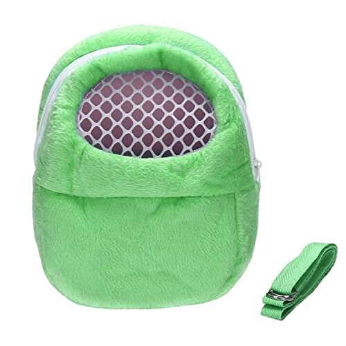 Gulunmun Kleine Transportbox Hamster Chinchilla Travel Warm Bags Meerschweinchen Tragetasche Bag-Green, L von Gulunmun