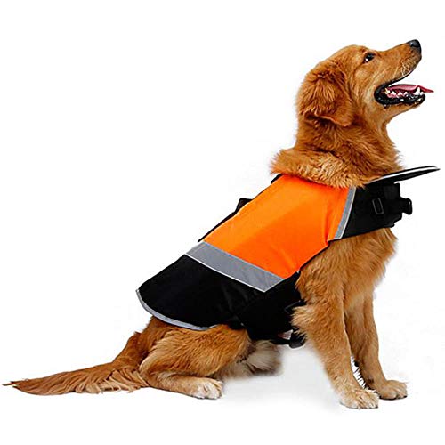 Gulunmun Kleine große Hund Schwimmweste Sicherheitskleidung Surfing Swimming Vest Swimming Preserver Kleidung Sommerbadebekleidung für Bulldog-Orange L. von Gulunmun