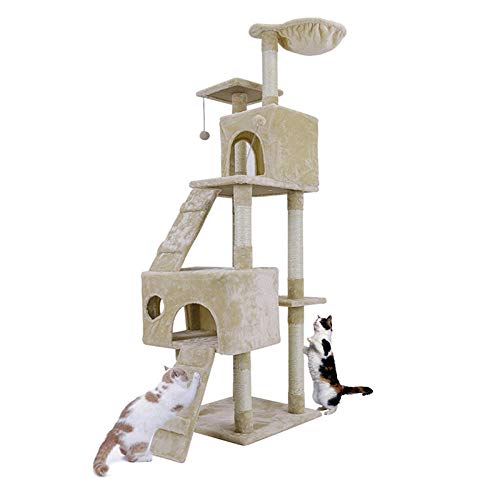 Gulunmun Kratzbaum Grosse Katzen 4 Art Katzenspielzeug Kratzbaum Katze Holz Kletterbaum Springen Trainingsrahmen Katzenmöbel Katzenhaus Eigentumswohnung von Gulunmun