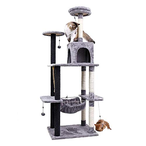 Gulunmun Kratzbaum Grosse Katzen 4 Art Katzenspielzeug Kratzbaum Katze Holz Kletterbaum Springen Trainingsrahmen Katzenmöbel Katzenhaus Eigentumswohnung von Gulunmun