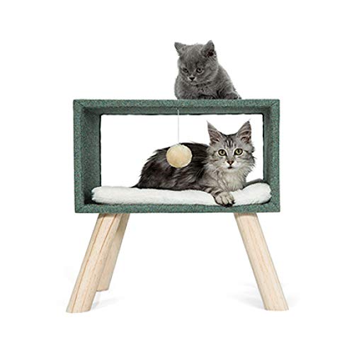 Gulunmun Kratzbaum Grosse Katzen Kletterbaum Stabiler Katze Klettergerüst Katzennest Kratzbaum Massivholz Sisal Cat Grab Column Schleifen Klaue Spielzeug Cat Villa Supplies-Burgund von Gulunmun