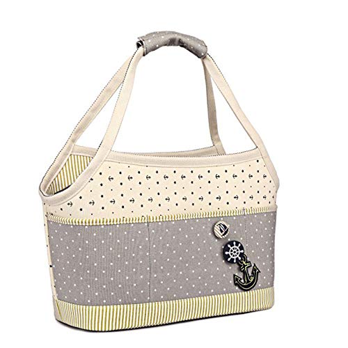 Gulunmun Leinwand Kleines Haustier Katze Hund Reisetasche Tragetasche Outdoor Faltbare Yorkie Hundetransportbox Tragetasche Einkaufstasche Sling-Gelb S von Gulunmun