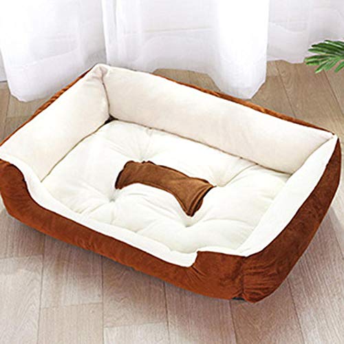 Gulunmun Mode Plüsch Knochen Hundebett für große Hunde Retriever Hundedecke Betten Katze Welpe Matratze Hundekorb für Animal-Coffee_88x68x13cm von Gulunmun