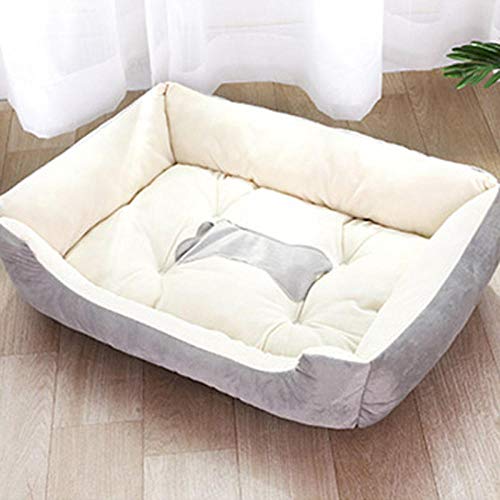 Gulunmun Mode Plüsch Knochen Hundebett für große Hunde Retriever Hundedecke Betten Katze Welpe Matratze Hundekorb für Animal-Grey_88x68x13cm von Gulunmun